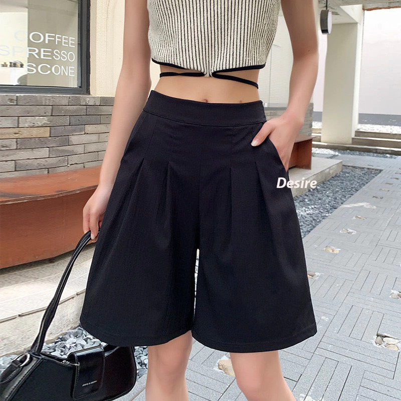 Desire Store, Quần đùi quần short dáng chữ A lưng cao vải lụa lạnh nhẹ nhàng phong cách thể thao QN-08 image 7 of 12