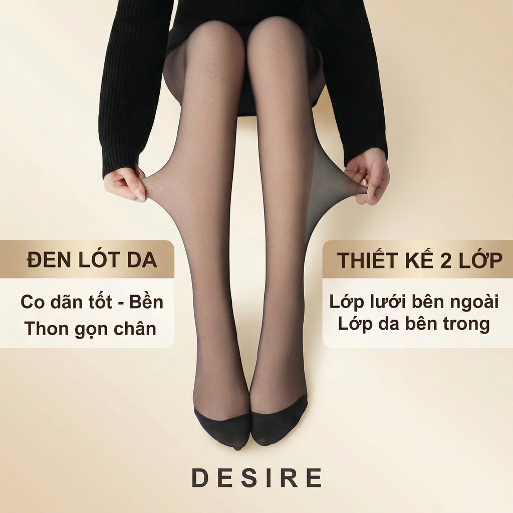 Desire Store, Tất quần đen lót da 120G dày hai lớp lót nỉ giữ ấm che khuyết điểm định hình dáng CHÍNH HÃNG BONAS T-014 image 3 of 15