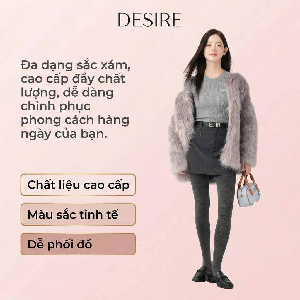 Desire Store, Quần Tất Legging Len Tăm Nữ Cao Cấp Giữ Nhiệt, Có Đế Chống Trơn Trượt, Chất Len Dày Dặn Co Giãn 4 Chiều KF7029 image 8 of 16