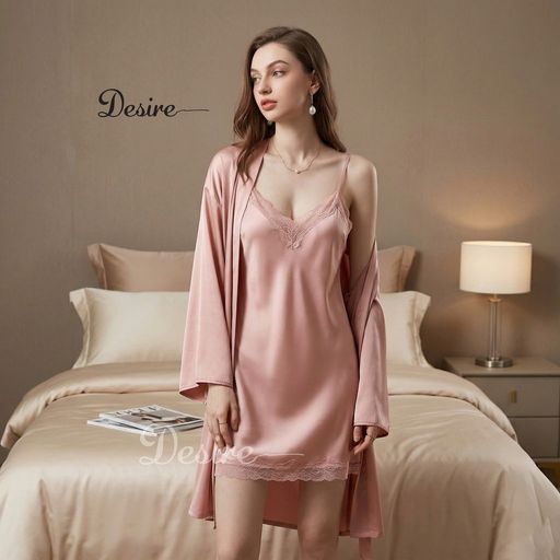 Desire Store, Váy ngủ lụa Đầm ngủ hai dây lụa kèm chip phối ren gợi cảm sexy VN-169-1 - 190.000 ₫