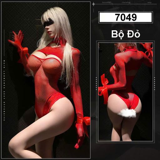 7049 Bộ đồ lót liền thân Bodysuit lưới xuyên thấu sexy gợi cảm DESIRE  Bộ Đỏ - Available variant