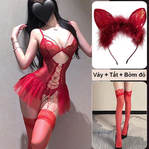 Tùy chọn Màu sắc: Váy+Tất+Bờm Đỏ