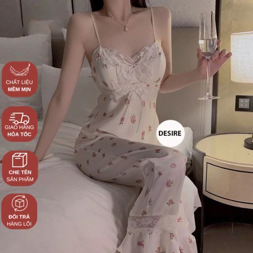 Desire Store, Đồ bộ hai dây quần dài chất lụa mềm hàng loại 1 DESIRE VN-4246 - 280.000 ₫