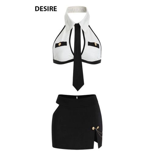 Bộ đồ ngủ cosplay hoá trang Cô thư ký cảnh sát gợi cảm sexy hàng chính hãng GUIRUO QC loại 1 DESIRE VN-1585 Set cơ bản - Available variant
