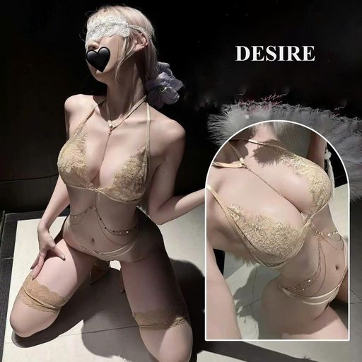 Desire Store, 9484 Bộ Lót Ren Cao Cấp Phối Charm Dây Eo Ôm Dáng Sexy Gợi Cảm DESIRE - 200.000 ₫
