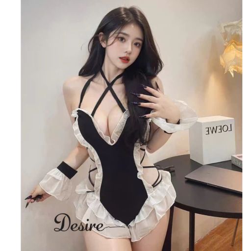 Bộ đồ ngủ Bodysuit liền thân cosplay cô hầu gái DESIRE VN-2475 Set cơ bản M(40-50kg) - Available variant