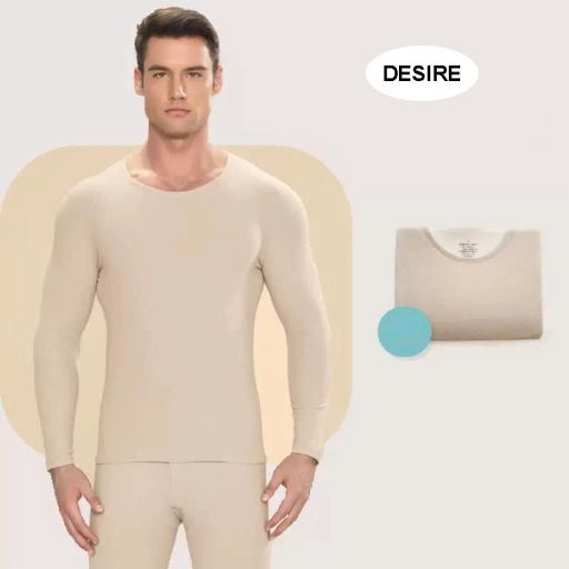 Áo giữ nhiệt Len lót lông cừu Cashmere kháng khuẩn 7A cho nam giữ nhiệt chống lạnh DESIRE AGN-01 Áo màu Da L - Available variant
