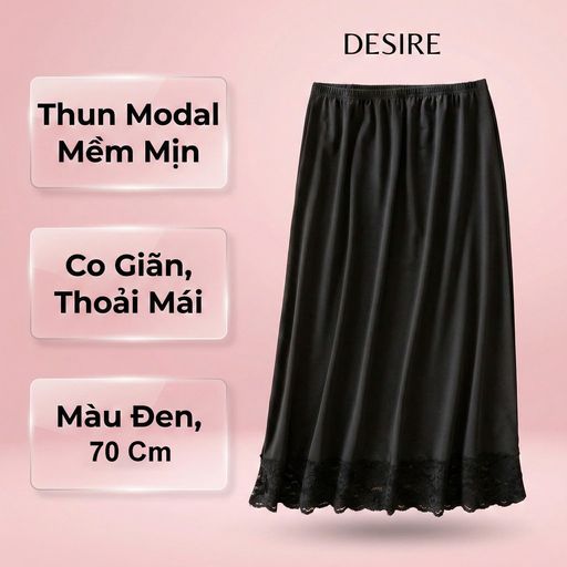 Tùy chọn MÀU SẮC: Đen 70cm viền ren