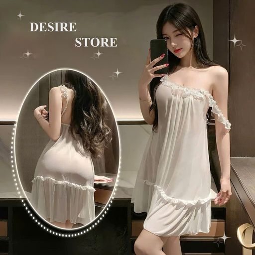 Desire Store, 5007 Váy Ngủ Ren dáng Babydoll Nữ Tính – Viền Ren Hoa Cao Cấp DESIRE - 500.000 ₫