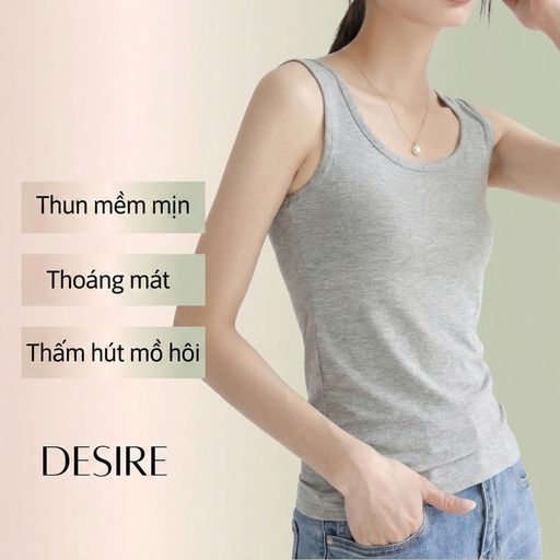 Desire Store, Áo Ba Lỗ Sát Nách Thun Modal (Gỗ sồi) mát mịn phong cách năng động ANN-060 - 75.000 ₫