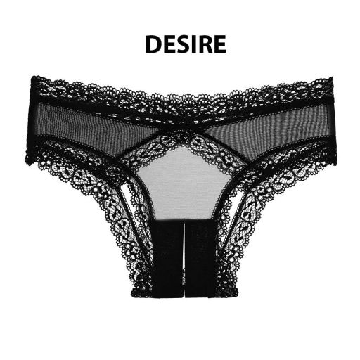 Quần lót ren xẻ mông phong cách gợi cảm sexy QL-010 Đen (Lẻ 1 quân) M (40-55kg) - Available variant