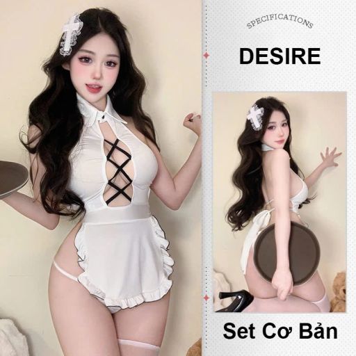 Váy ngủ Cosplay cô hầu gái phong cách nhẹ nhàng nữ tính quyến rũ DESIRE VN-2151 Set Cơ Bản F (40-60kg) - Available variant