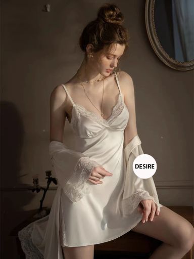 Desire Store, Set Váy và áo choàng ngủ lụa Satin cao cấp mềm mại VN-245 - 350.000 ₫