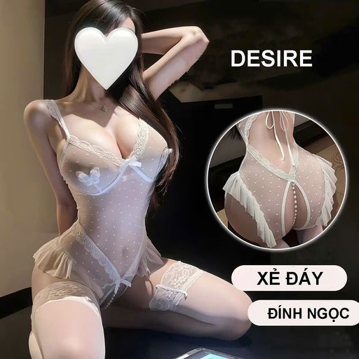 Desire Store, Bodysuit Lưới Chấm Bi Phối Ren Gợi Cảm - Đồ Lót Liền Thân Sexy Thiết Kế Đính Ngọc DESIRE 1322 - 300.000 ₫