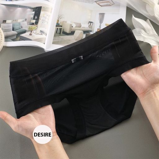 Quần lót Cotton Lụa không đường viền trơn màu mềm mịn mát phong cách sang trọng nhã nhặn QL-031 Đen (Lẻ 1 quần) M (40-50kg) - Available variant