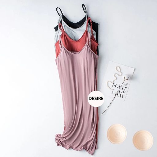 Desire Store, Váy đầm hai dây dáng dài sợi Vicose mềm mịn có đệm mút ngực DESIRE VN-077-1 - 250.000 ₫