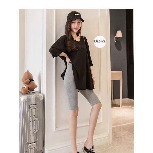 Quần đùi legging lửng thun Vicose mềm mại 60cm QN-011 Xám M - Available variant