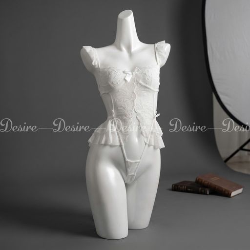 Bộ váy ngủ liền thân - Bodysuit ren xuyên thấu cánh tiên quyến rũ DESIRE VN-8640 Trắng - Available variant