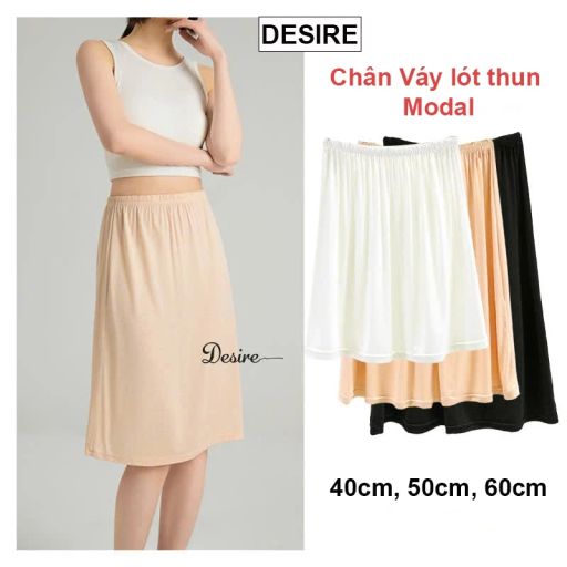 Desire Store, Chân Váy lót thun modal  (gỗ sồi) dáng xòe rộng thoải mái - Chân váy mặc lót thun mịn mát Desire VN-064-2 - 70.000 ₫
