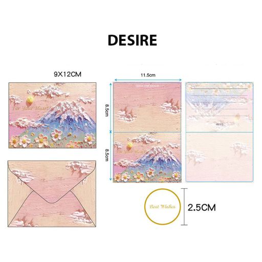 Thiệp kraft cao cấp tranh sơn dầu cao cấp (Bộ 1 thiệp 1 bì) chúc mừng sinh nhật, cảm ơn Hoạ tiết 1 - Available variant
