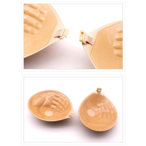 Miếng dán ngực cài trước siêu nâng ngực siêu dính, Áo bra dán Ngực Silicon bàn tay hở lưng 2,5cm Da có dây cước C/38/85 - Available variant