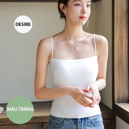 Áo lót Bra ống quây ngang hai dây có mút ngực thun cotton mềm mịn thấm mồ hôi AN-011 TRẮNG M - Available variant