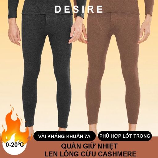 Desire Store, Quần dài giữ nhiệt len lông cừu cashmere kháng khuẩn 7A cho nam quần legging bó sát chống lạnh DESIRE QGN-01 - 250.000 ₫