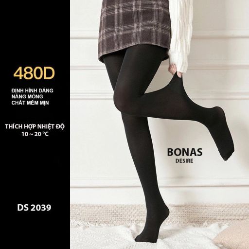 Quần tất BONAS CHÍNH HÃNG màu đen da 0D 15D 80D 200D siêu mỏng tự nhiên thon gọn chân chống tĩnh điện T-006 480D ĐEN NÂNG CẤP - Available variant