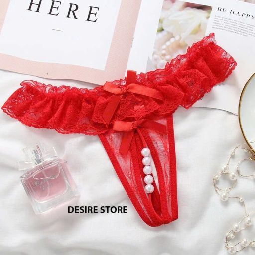 Quần lót nữ ren xuyên thấu Quần lót lọt khe Desire QLN-1142 Đỏ 1 quần - Available variant
