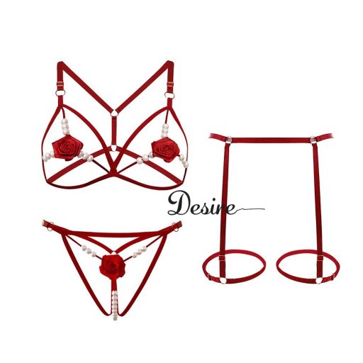 Bộ đồ lót liền thân kèm đai dây Bodysuit DESIRE VN-075 Đỏ đô kiểu 1 - Available variant