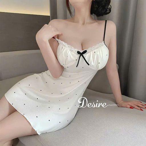 Desire Store, Váy Thun Hai Dây Có Sẵn Mút Ngực Tôn Dáng - Đầm Ngủ Sexy Mặc Nhà DESIRE A05 - 250.000 ₫