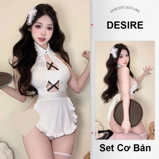 Váy ngủ Cosplay cô hầu gái phong cách nhẹ nhàng nữ tính quyến rũ DESIRE VN-2151 Set Cơ Bản+T-005 F (40-60kg) - Available variant