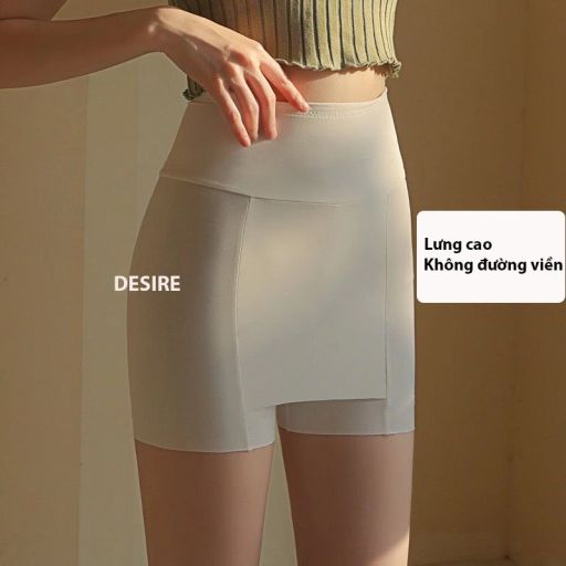 Quần Đùi Mặc Váy Có Vạt Chống lộ chất SU LỤA Không đường viền Thoáng Mát Quần bảo hộ DESIRE QL-027 Trắng lưng cao M - Available variant