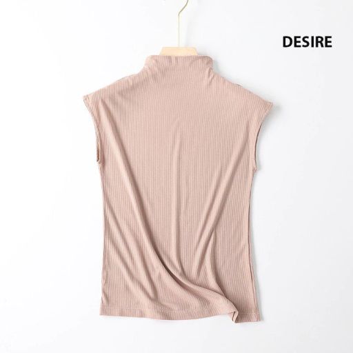 Áo thun cổ lọ ngắn tay thun Modal gân mềm DESIRE A112 Be XL  (56-65 KG) - Available variant