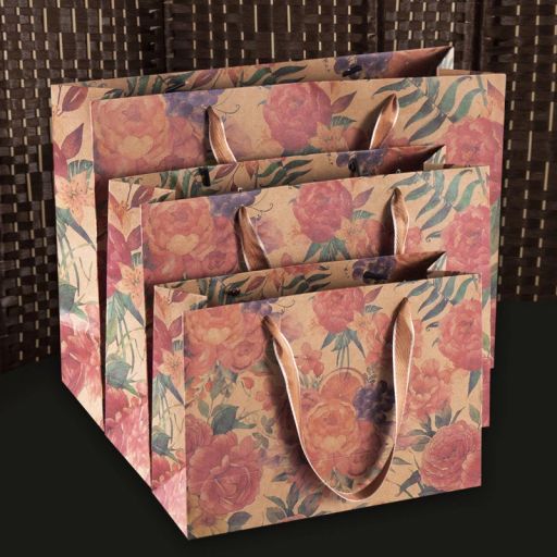Túi Giấy Quà Tặng Phong cách cổ điển Vintage Cao Cấp sang Hộp quà đẹp TQ-003 Túi quà M  28 x 20 x 10 cm - Available variant