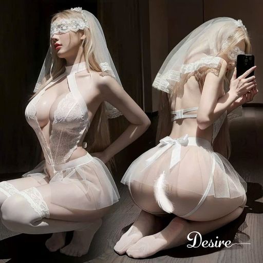 Desire Store, 6616 Set váy ngủ Cosplay Cô Dâu Bride gợi cảm kèm khăn voan cao cấp DESIRE - 400.000 ₫