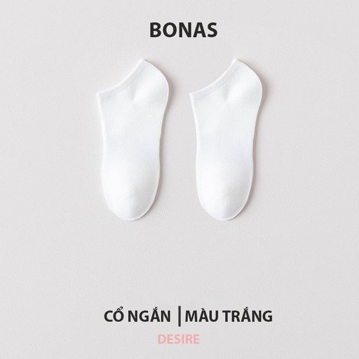 Tất len unisex nam nữ chính hãng BONAS Style Nhật Bản chất đẹp cao cấp phong cách đơn giản sang trọng MW 1837 Trắng cổ ngắn - Available variant