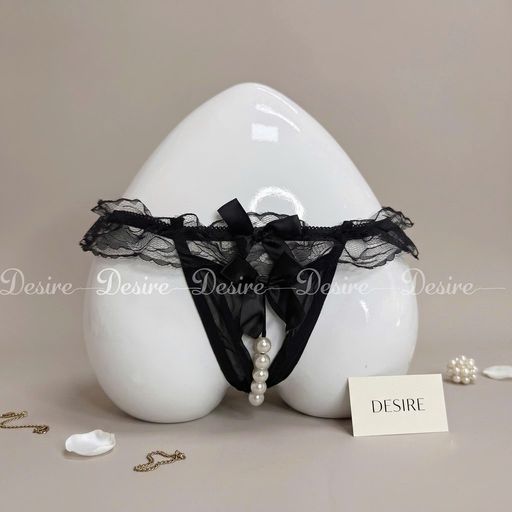 Quần lót nữ ren xuyên thấu Quần lót lọt khe Desire QLN-1142 Đen 1 quần - Available variant