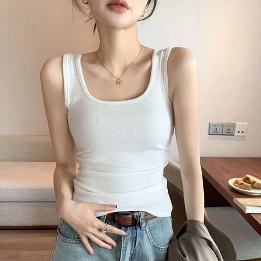 Áo ba lỗ dáng ôm cổ chữ U chất thun tăm mềm dày dặn phong cách năng động DESIRE AN-H237 Trắng L - Available variant