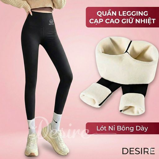 Desire Store, Quần legging cạp cap giữ nhiệt lót nỉ bông dày phong cách năng động thể thao Heitag Cá mập QGN-9113 - 289.000 ₫