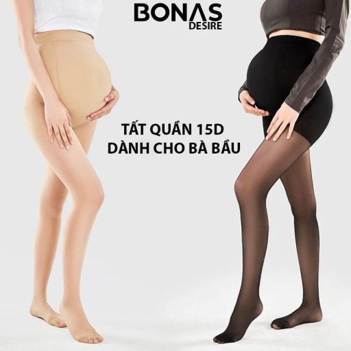 Desire Store, Tất quần mỏng 15D bigsize cho bà bầu có nút điều chỉnh rộng bụng thoải mái hàng chính hãng BONAS T-018 - 120.000 ₫