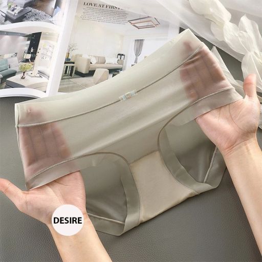 Quần lót Cotton Lụa không đường viền trơn màu mềm mịn mát phong cách sang trọng nhã nhặn QL-031 Xanh (Lẻ 1 quần) M (40-50kg) - Available variant