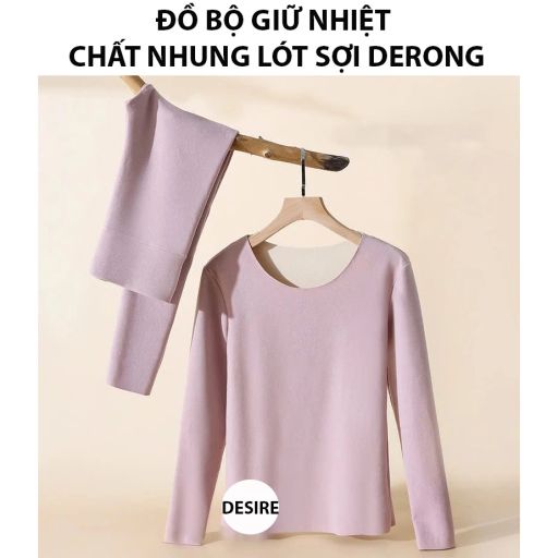 Desire Store, Đồ bộ giữ nhiệt chất Nhung lót sợi nhiệt Derong mềm siêu nhẹ mùa đông ấm áp DGN-9093 - 275.000 ₫