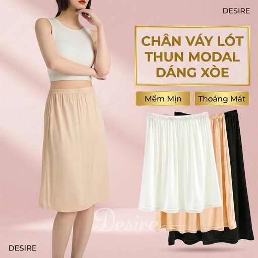 Desire Store, Chân Váy lót thun modal  (gỗ sồi) dáng xòe rộng thoải mái - Chân váy mặc lót thun mịn mát Desire VN-064-2 - 70.000 ₫