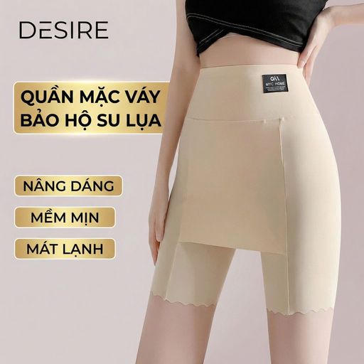 Desire Store, Quần Đùi Mặc Váy bảo hộ MYC HOME Chính hãng Vạt Chống lộ SU LỤA Không đường viền 40cm Cạp Cao Quần lót bảo hộ QL-023 - 90.000 ₫