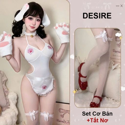 Bộ đồ ngủ Coslay cô nàng cún con đầy đủ phụ kiện gợi cảm DESIRE VN-2146 Set Có Tất - Available variant