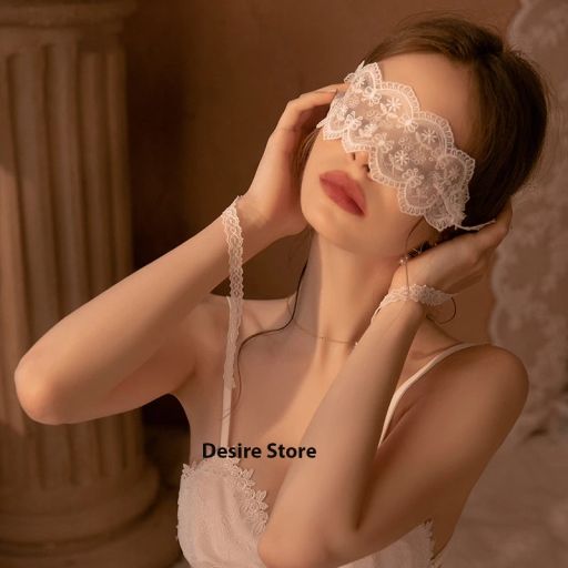 Mặt nạ ren Bịt mắt ren gợi cảm phối đồ cosplay sexy W23 Trắng - Available variant