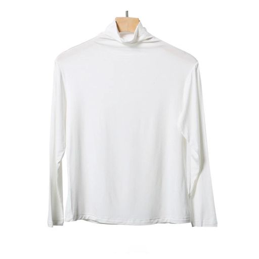 Áo thun dài tay cổ lọ chất thun cotton lạnh phong cách thu đông 2023 AN-02 Trắng cổ cao M 40-51 - Available variant