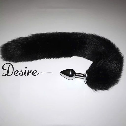 Đuôi Cáo Cosplay Gắn Nút Kim Loại Hậu Môn - Phụ Kiện Hậu Môn Kim Loại Đai Khóa Sexy DESIRE- 0110 đen - Available variant