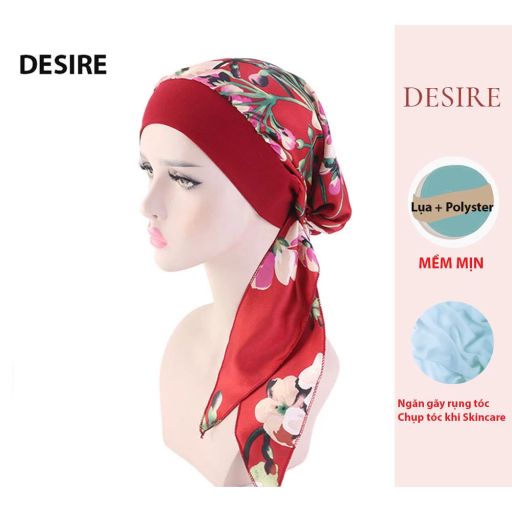 Desire Store, Mũ lụa băng đô trùm tóc bảo vệ khi ngủ tóc thời trang gọn gàng đội skin care tiện lợi, gãy rụng tóc mã MT-002 - 90.000 ₫